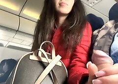Risky Public Jerking off on a Plane Full of People - Public Dick Flashing