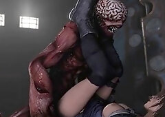 Sexy 3D babe drilled like never before by hung monster