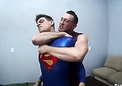 Superman made to suck cock of horny villain who collects his semen