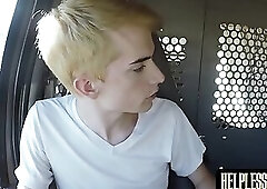 Blonde Alex Meyer ends with facial after rough ass drilling