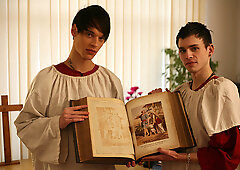 Horny choir boys fuck in the ass and share astounding views