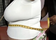 A voluptuous brunette hair mother I'd like to fuck with giant titties unleashes her wild side, taking a large ebony penis unfathomable in intensi