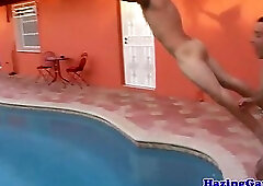 College teens tugging dick during humiliation