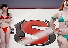 After wrestling match redhead fucks tranny