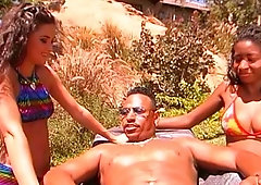 Slender sex dolls Stephanie Swift and Lexi fuck with a big dick