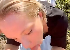 Round ass blonde MILF gets anally fucked outdoor
