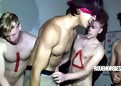 Wild initiation sex party for fraternity twinks Jordan Lake and Jesse Stone
