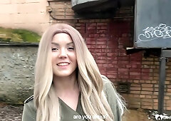 Cute blonde puts on a sexy outfit