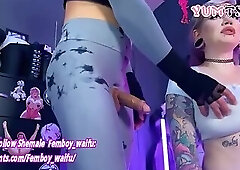 slim femboy fucks big tits girl on cam