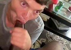 Inhaling A Fat Black Chisel Until I Drink His Flow & Drizzle My Gigantic Blast