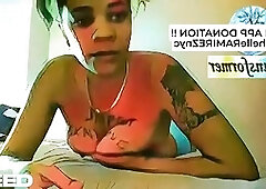 Korean babe Boricualovenyc gets it on with her chocolate-colored sissy wife in a hot window POV scene