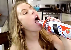 Blonde MILF pornstar takes every inch on the dining table