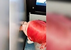 Teen Trans Sucks Dongs at Gloryhole