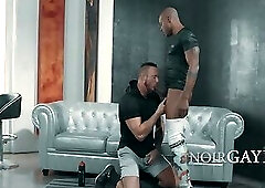 Shredded Gym Buds Warm Up Before Working Out