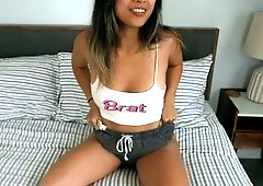 Horniest Amateur 19yo Asian Teen fucked a fat guy on Webcam