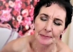 lingerie gilf rides cock