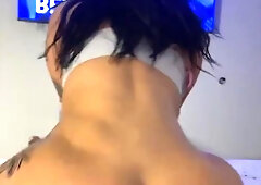 big ass Latina rides cock while filming home porn