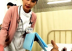 Lovely Asian double blowjob and sex