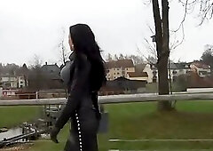 A Diva walking in peeptoes and leather