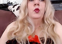 Mikaela Lilyskin Eating cum from her black corset