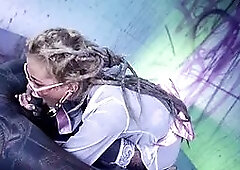 Tattood Girl with Glasses and Buttplug Fucks a Tattooed Dick, DP, Facial