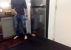 Hairy Man pummels protection vulva with big uncircumcised spear