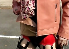 Sophie french sissy faps off and busts in public