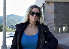 Busty Barmaid Serves Her Pussy