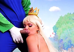 Blonde european slut goes hardcore in a threesome