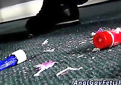 Hogtied guy gets humiliated