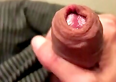 Bed uncut foreskin gaming closeup cum