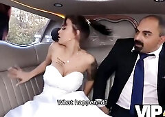 VIP4K. Bride permits spouse to see her having booty scored in limo