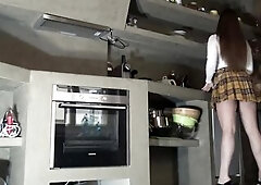 Large Melons Large Butt All Natural Hottest Brunette Hair mother I'd like to fuck shows Butt and Snatch whilst a Striptease No Pants