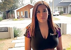 Large Boobed Delivery Bitch Proves That babe Knows How To Handle Your Package (Hardcore Oral job And Anal)