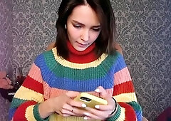 Latina teen Renae Cruz hot solo dildo masturbation