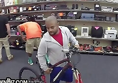 Black gaypawn 3some fucked in stockroom by pawn shop owners