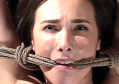 Submissive BDSM teen whipped and toyed by CMNF master