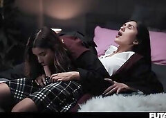 Harry Potter Bang Academy - Hawt Latin babe Summons Magic Large Futanari Penis on Her Witch Transgender Girlfriend