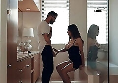 Gorgeous and chesty Tgirl babe Sofia bangs her mans bestfriend