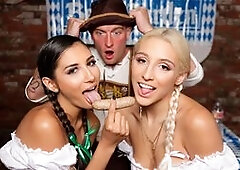 Wild girls Abella and Gianna are all dolled and ready to party for Oktoberfest night at the local bar. Turns out, the party's super lame and this