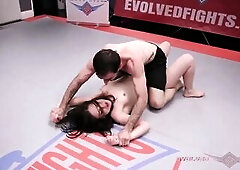 Hot honey Juliette gets fingered hard and screwed harder after losing mixed exposed wrestling fight at Evolved Fights