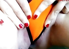 Naughty girl loves BDSM and pissing with her panties on