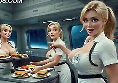 The Dinner Staring The Large Eyed Woman (AI Generated)