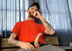 Solo jacking off my big trunk during a smoke break