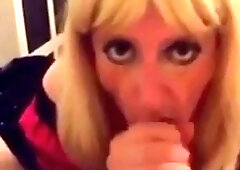 Submissive Crossdresser's Blowjob Training