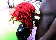 Sissy fucked bareback by a monster Black cock. Threesome