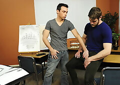 Dick down the ass in surreal doggy style makes hot man come first