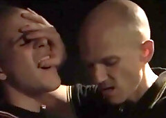 Youthfull Skinhead Manhandled by Senior Skinhead Dad