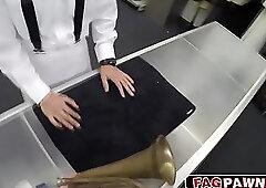 Dude sucks dick behind a counter while other customers shop