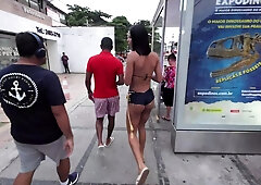 Brazilian "Kendal", Debora Andrade Walks Almost Naked On The